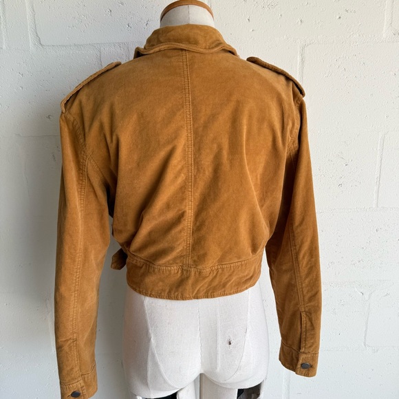 Free People Everlyn Jacket Small suede Brown Button Up Pockets Lined Motorcycle - Picture 4 of 13
